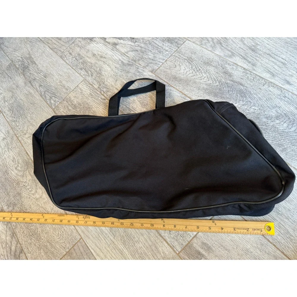 Harley Davidson Saddlebag Tote Bag Large Black Zippered Travel Canvas Duffle